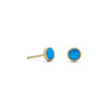 Sterling Silver 14 Karat Gold Plated Synthetic Blue Opal Studs