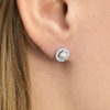 Sterling Silver Cultured Freshwater and CZ Earrings