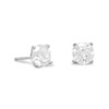 Sterling Silver Rhodium Plated 6mm CZ Stud Earrings