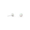 Sterling Silver Synthetic White Opal Button Studs