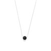 Sterling Silver 16" + 2" Floating Black Onyx Bead Necklace