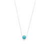 Sterling Silver 16" + 2" Floating Blue Magnesite Bead Necklace