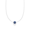 Sterling Silver 16" + 2" Floating Lapis Bead Necklace