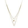 Sterling Silver 14 Karat Gold Plated Triple Strand Necklace with CZs