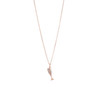 Sterling Silver 14 Karat Rose Gold Plated CZ Champagne Glass Charm Necklace