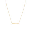 Sterling Silver 18" 14 Karat Gold Plated Bar Necklace with CZ