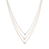 Sterling Silver Graduated Tri Tone Necklace with CZs