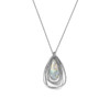 Sterling Silver Ancient Roman Glass Two Part Pear Drop Pendant Necklace