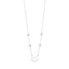Sterling Silver 16" ID Tag Necklace with White Cultured Freshwater Pearl