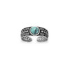 Sterling Silver Oxidized Toe Ring with Simulated Turquoise