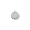 Sterling Silver Engravable Rhodium Plated CZ Pendant - February Simulated Birthstone