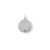 Sterling Silver Engravable Rhodium Plated CZ Pendant - January Simulated Birthstone