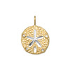 Sterling Silver 14 Karat Gold Plated Sand Dollar Pendant