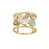 Sterling Silver 14 Karat Gold Plated Multi Stone Ring