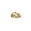 Sterling Silver 14 Karat Gold Plated Round Synthetic Opal Ring