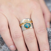 Sterling Silver Two Tone Simulated Turquoise Ring