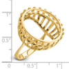 14k Polished Ladies' Raised Wire 21.6mm Coin Bezel Ring