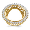 14k Yellow Gold with White Rhodium Polished Ladies' Wire AA Diamond 21.6 mm Coin Bezel Ring