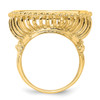 14k Ladies' Polished Wire and Twisted Rope 21.6mm Coin Bezel Ring