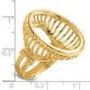 14k Ladies' Polished Wire and Twisted Rope 21.6mm Coin Bezel Ring