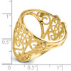 14k Yellow Gold Ladies' Polished Wire Curl Filigree 21.6mm Coin Bezel Ring