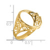 14k Yellow Gold Ladies Polished Wire Curl Filigree 15.0mm Coin Bezel Ring