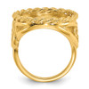 14k Gold Ladies Polished Twisted Wire Filigree & Rope 16.5mm Coin Bezel Ring