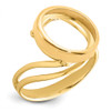 14k Yellow Gold Polished Ladies Double Twisted Wire 13.0mm Coin Bezel Ring