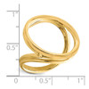 14k Yellow Gold Polished Ladies Double Twisted Wire 22.0mm Coin Bezel Ring