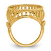 14k Yellow Gold Ladies Polished Wire & Twisted Rope 16.5mm Coin Bezel Ring
