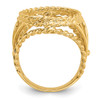 14k Yellow Gold Ladies Polished Double Twisted Wire 13.0mm Coin Bezel Ring