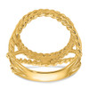 14k Yellow Gold Ladies Polished Double Twisted Wire 13.0mm Coin Bezel Ring