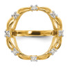 14k Yellow Gold w/ White Rhodium Ladies Fancy AA Diamond 16.5mm Coin Bezel Ring
