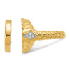 14k Gold w/ White Rhodium Ladies Braided Band AA Diamond 16.5mm Coin Bezel Ring