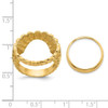 14k Gold w/ White Rhodium Ladies Braided Band AA Diamond 16.5mm Coin Bezel Ring