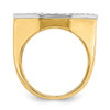 14k Gold Mens Two-tone Polished AAA Diamond Octagonal 17.8mm Coin Bezel Ring Size 10