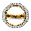 14k Gold Mens Two-tone Polished VS Diamond Octagonal 17.8mm Coin Bezel Ring Size 10