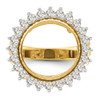 14k Gold w/ White Rhodium Polished Ladies Wire VS Diamond 13.0mm Coin Bezel Ring