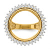 14k Gold w/ White Rhodium Polished Ladies Wire VS Diamond 19.0mm Coin Bezel Ring