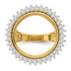 14k Gold w/ White Rhodium Polished Ladies Wire AAA Diamond 19.0mm Coin Bezel Ring