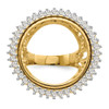 14k Gold w/ White Rhodium Polished Ladies Wire VS Diamond 21.6mm Coin Bezel Ring