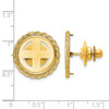 14k Yellow Gold Polished Rope 16.5mm Coin Bezel Tie Tac