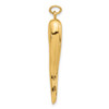 14k Yellow Gold  Polished Hollow Italian Horn Pendant