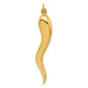 14k Yellow Gold  Polished Hollow Italian Horn Pendant