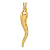 10k Yellow Gold Hollow Italian Horn Pendant