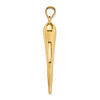 10k Yellow Gold Hollow Italian Horn Pendant