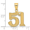 14k Yellow Gold Polished Etched Number 51 Pendant