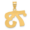 14k Yellow Gold Polished Etched Number 73 Pendant