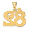 14k Yellow Gold Polished Etched Number 82 Pendant