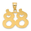 14k Yellow Gold Polished Etched Number 88 Pendant